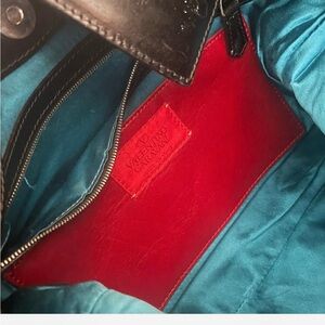 Valentino Garavani Black and Red Shoulder Bag with Elegant Design